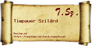 Timpauer Szilárd névjegykártya