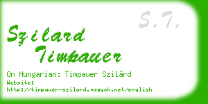 szilard timpauer business card