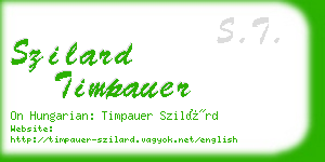 szilard timpauer business card